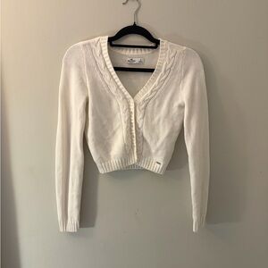 Hollister Off-White Knit Cardigan